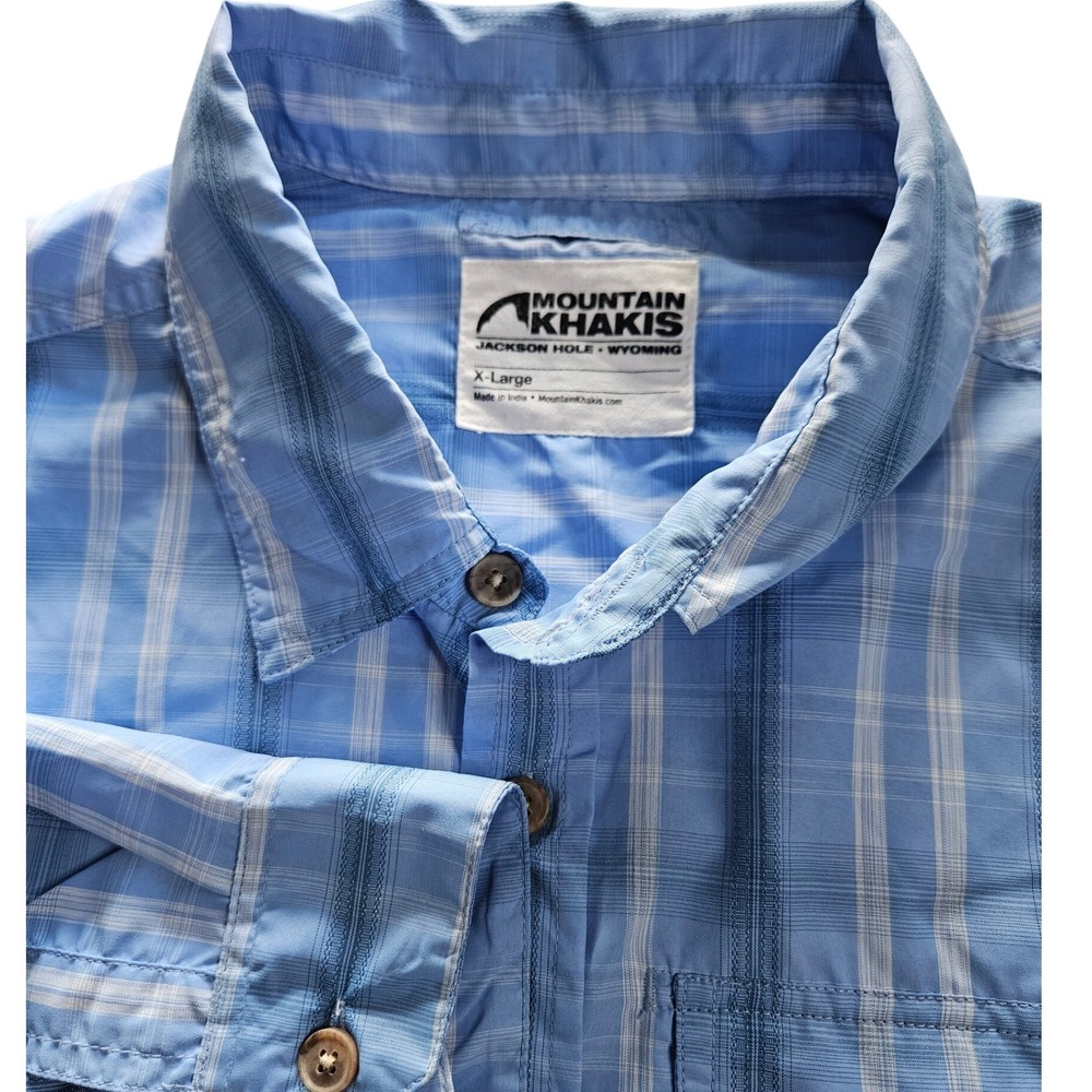 Mountain Khakis Plaid Long Sleeve Button Up Shirt Jackson Hole WY X-Large